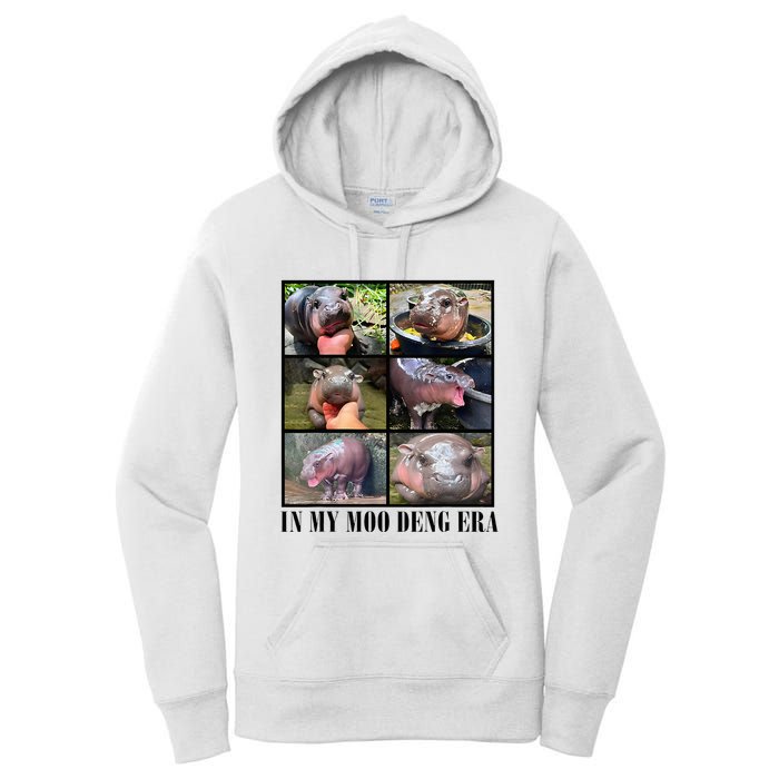 In My Moo Deng Era  Moo Deng Lover Women's Pullover Hoodie