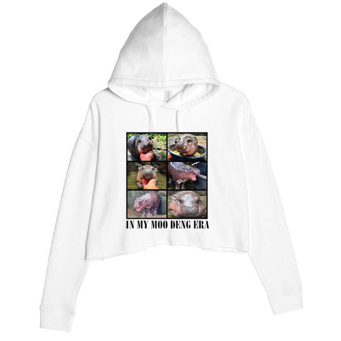 In My Moo Deng Era  Moo Deng Lover Crop Fleece Hoodie