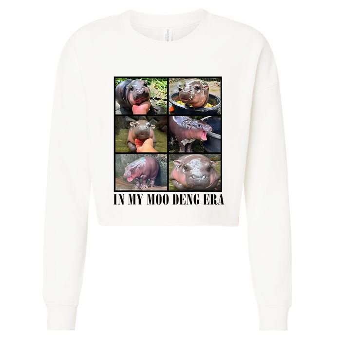 In My Moo Deng Era  Moo Deng Lover Cropped Pullover Crew