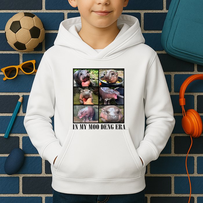 In My Moo Deng Era  Moo Deng Lover Kids Hoodie