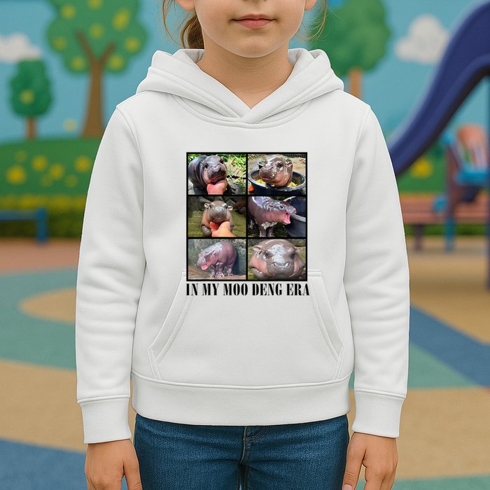 In My Moo Deng Era  Moo Deng Lover Kids Hoodie