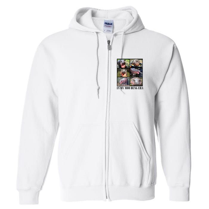 In My Moo Deng Era  Moo Deng Lover Full Zip Hoodie