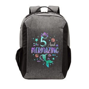 Its My Mermazing 5th Birthday Mermaid Girl Theme 5 Yrs Old Vector Backpack