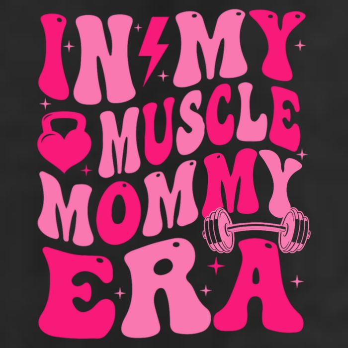 In My Muscle Mommy Era Groovy 7 Panel Mesh Trucker Snapback Hat