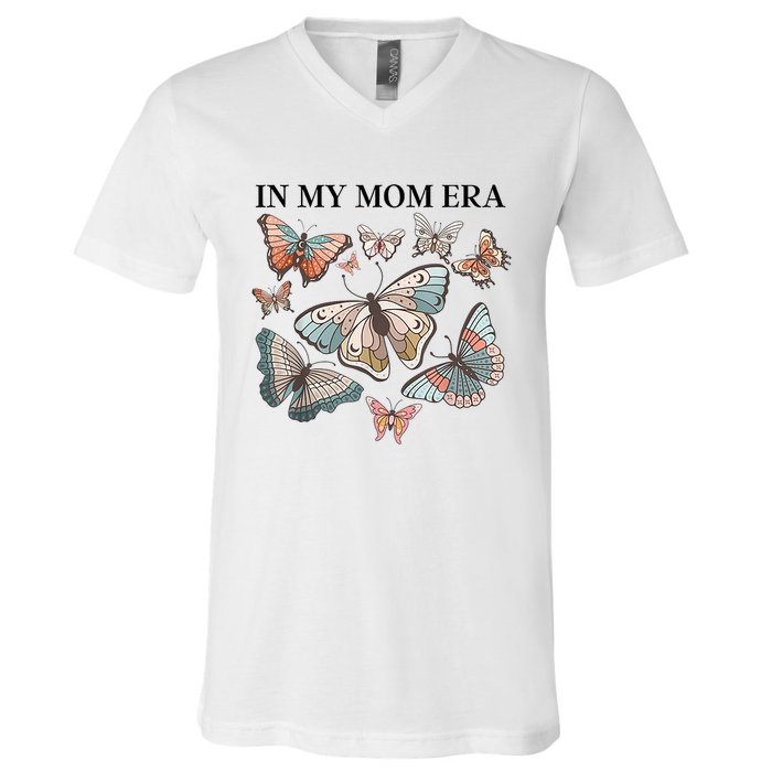 In My Mom Era Butterfly V-Neck T-Shirt