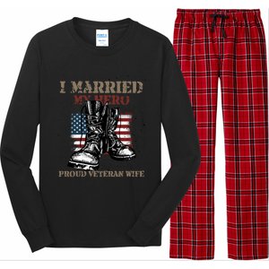 I Married My Hero Proud Veteran Wife Proud Us Veteran Cute Gift Long Sleeve Pajama Set