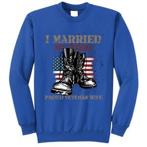 I Married My Hero Proud Veteran Wife Proud Us Veteran Cute Gift Sweatshirt