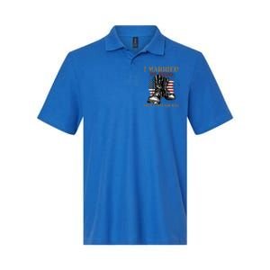 I Married My Hero Proud Veteran Wife Proud Us Veteran Cute Gift Softstyle Adult Sport Polo