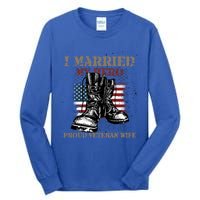 I Married My Hero Proud Veteran Wife Proud Us Veteran Cute Gift Tall Long Sleeve T-Shirt