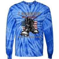 I Married My Hero Proud Veteran Wife Proud Us Veteran Cute Gift Tie-Dye Long Sleeve Shirt