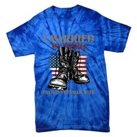 I Married My Hero Proud Veteran Wife Proud Us Veteran Cute Gift Tie-Dye T-Shirt