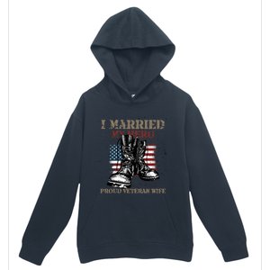 I Married My Hero Proud Veteran Wife Proud Us Veteran Cute Gift Urban Pullover Hoodie