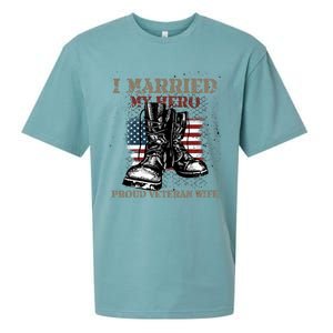 I Married My Hero Proud Veteran Wife Proud Us Veteran Cute Gift Sueded Cloud Jersey T-Shirt