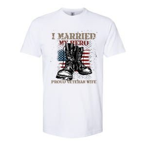 I Married My Hero Proud Veteran Wife Proud Us Veteran Cute Gift Softstyle CVC T-Shirt