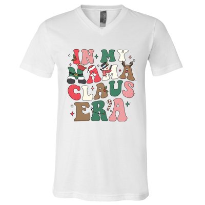 In My Mama Claus Era Christmas V-Neck T-Shirt