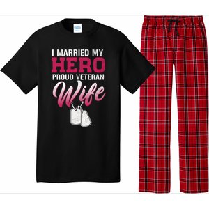 I Married My Hero Proud Veteran Wife Gift VeteranS Day Gift Pajama Set