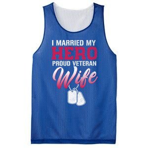 I Married My Hero Proud Veteran Wife Gift VeteranS Day Gift Mesh Reversible Basketball Jersey Tank