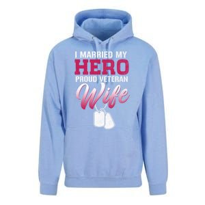 I Married My Hero Proud Veteran Wife Gift VeteranS Day Gift Unisex Surf Hoodie