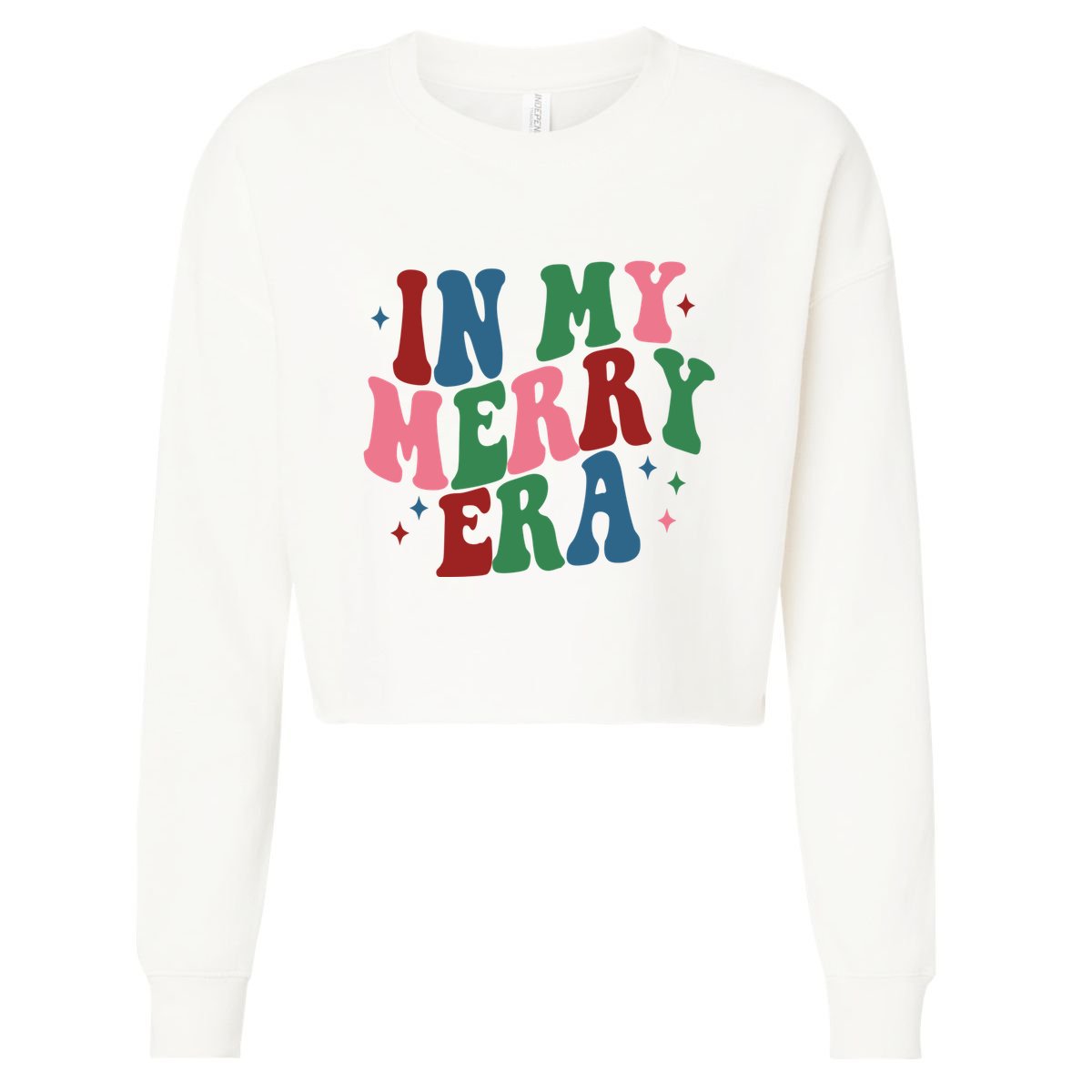 In My Merry Era Christmas Holiday Cropped Pullover Crew
