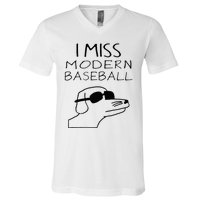 I Miss Modern Baseball Funny Dog Sport Lover V-Neck T-Shirt