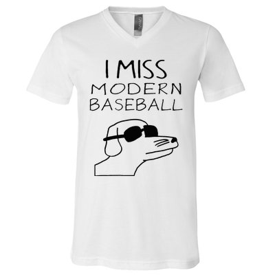 I Miss Modern Baseball Funny Dog Sport Lover V-Neck T-Shirt