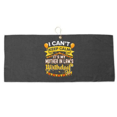 It's My Mother In Law Birthday Matching Family Party Large Microfiber Waffle Golf Towel