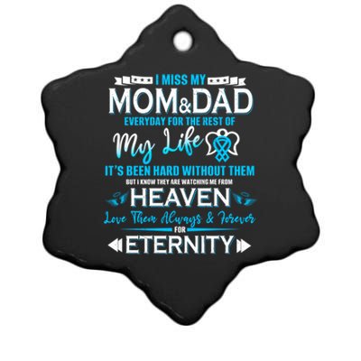 I Miss My Mom And Dad Love You Always And Forever For Eternity Great Gift Ceramic Star Ornament