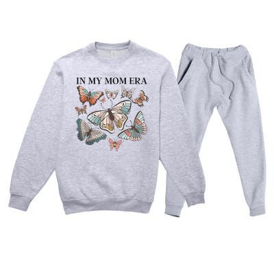 In My Mom Era Butterfly Premium Crewneck Sweatsuit Set