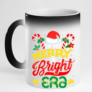 In My Merry And Bright Era Cute Christmas Santa Reindeer Funny Gift 11oz Black Color Changing Mug