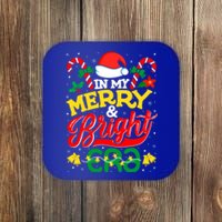 In My Merry And Bright Era Cute Christmas Santa Reindeer Funny Gift Coaster