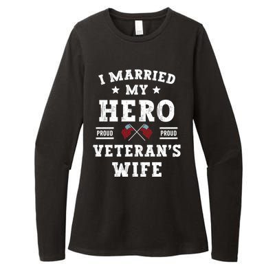 I Married My Hero Proud VeteranS Wife Memorial Day Vintage Womens CVC Long Sleeve Shirt