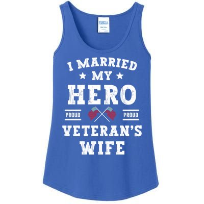 I Married My Hero Proud VeteranS Wife Memorial Day Vintage Ladies Essential Tank