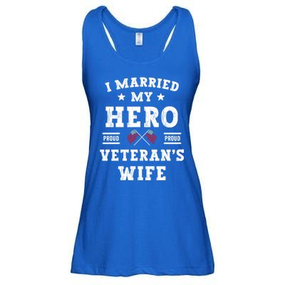 I Married My Hero Proud VeteranS Wife Memorial Day Vintage Ladies Essential Flowy Tank