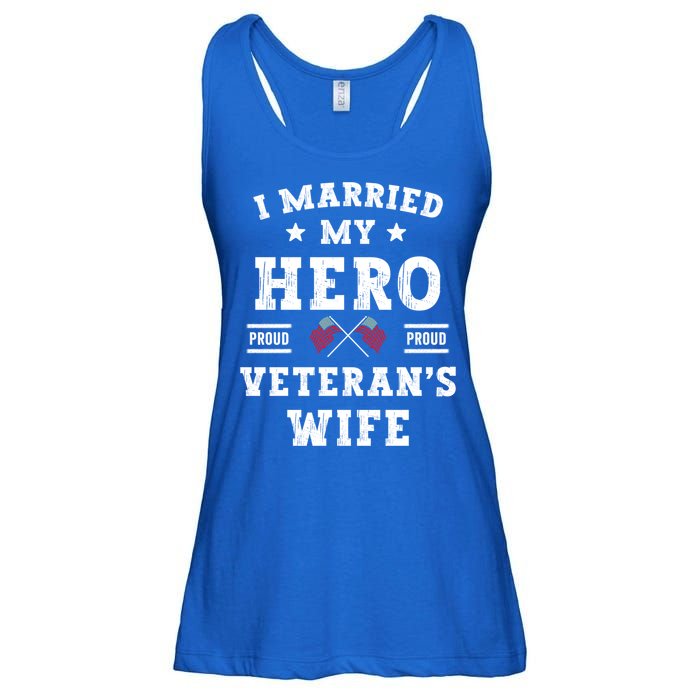 I Married My Hero Proud VeteranS Wife Memorial Day Vintage Ladies Essential Flowy Tank