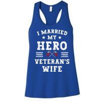 I Married My Hero Proud VeteranS Wife Memorial Day Vintage Women's Racerback Tank