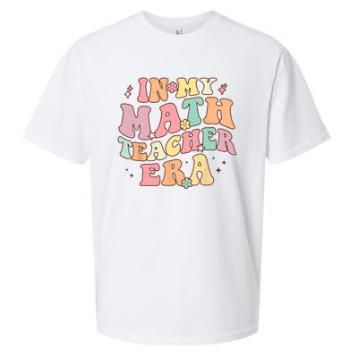 In My Math Teacher Era Retro Back To School Groovy Teacher Sueded Cloud Jersey T-Shirt