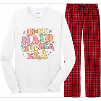 In My Math Teacher Era Retro Back To School Groovy Teacher Long Sleeve Pajama Set