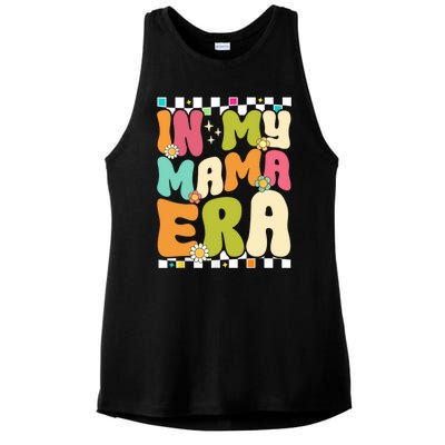 In My Mama Era Lover Groovy Retro Mom Mothers Day Ladies PosiCharge Tri-Blend Wicking Tank