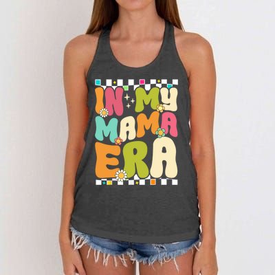 In My Mama Era Lover Groovy Retro Mom Mothers Day Women's Knotted Racerback Tank