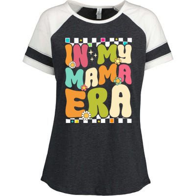 In My Mama Era Lover Groovy Retro Mom Mothers Day Enza Ladies Jersey Colorblock Tee