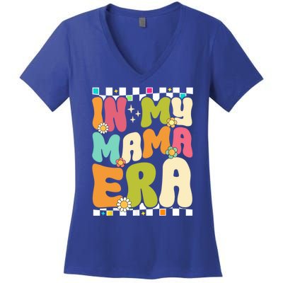 In My Mama Era Lover Groovy Retro Mom Mothers Day Women's V-Neck T-Shirt