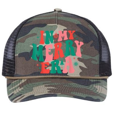 In My Merry Era Christmas Holiday Funny Gift Retro Rope Trucker Hat Cap