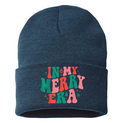 In My Merry Era Christmas Holiday Funny Gift Sustainable Knit Beanie