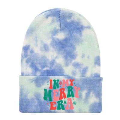 In My Merry Era Christmas Holiday Funny Gift Tie Dye 12in Knit Beanie