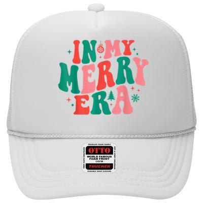 In My Merry Era Christmas Holiday Funny Gift High Crown Mesh Back Trucker Hat