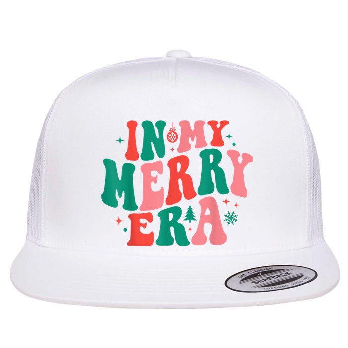 In My Merry Era Christmas Holiday Funny Gift Flat Bill Trucker Hat