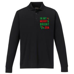 In My Merry And Bright Era Cute Christmas Era Xmas Lights Gift Performance Long Sleeve Polo