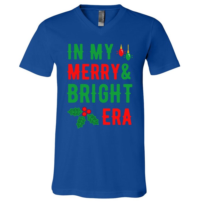 In My Merry And Bright Era Cute Christmas Era Xmas Lights Gift V-Neck T-Shirt