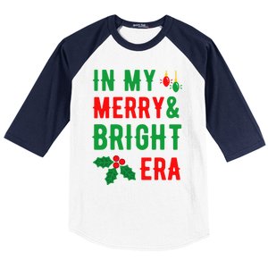 In My Merry And Bright Era Cute Christmas Era Xmas Lights Gift Baseball Sleeve Shirt