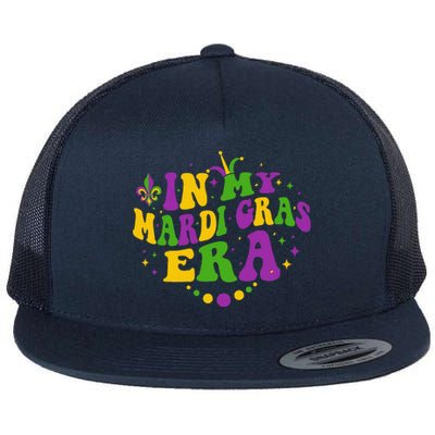 In My Mardi Gras Era Festival Retro Carnival Party Holiday Flat Bill Trucker Hat